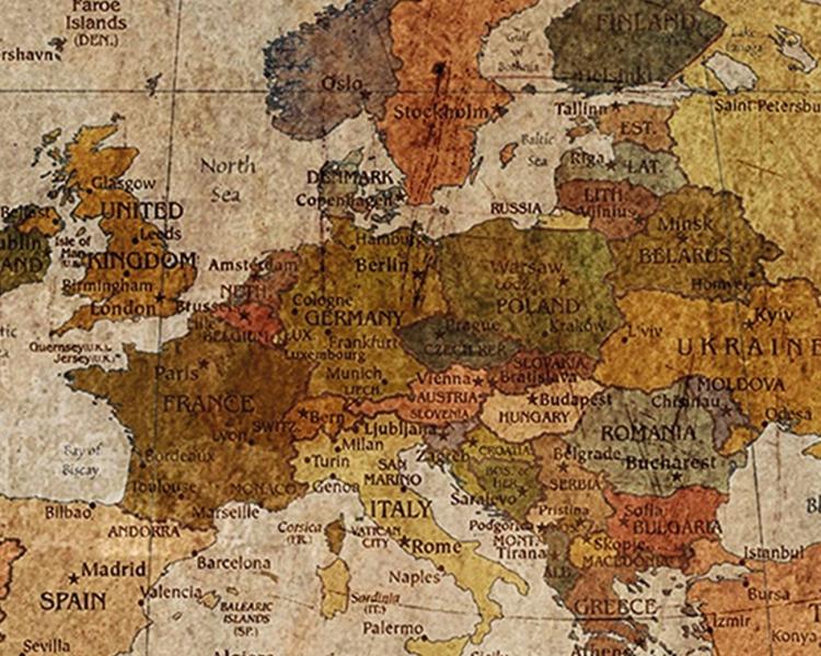 Vintage World Map Wall Mural - Giant Vintage World Map Wallpapper
