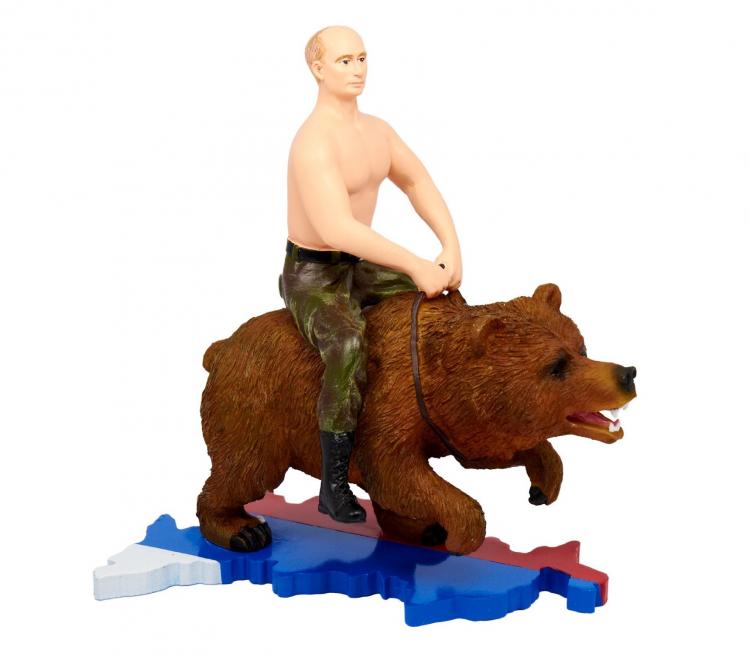 Vladimir Putin Riding a Bear Action Figure