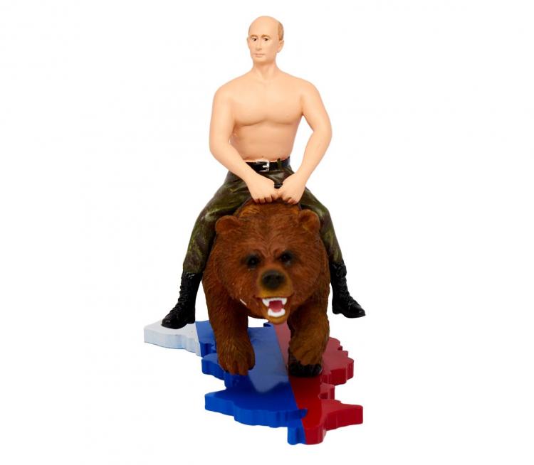 Vladimir Putin Riding a Bear Action Figure