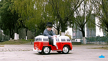 Volkswagen Bus Ride On Kids Toy Car - Electric VW Hippy Van Toy Car