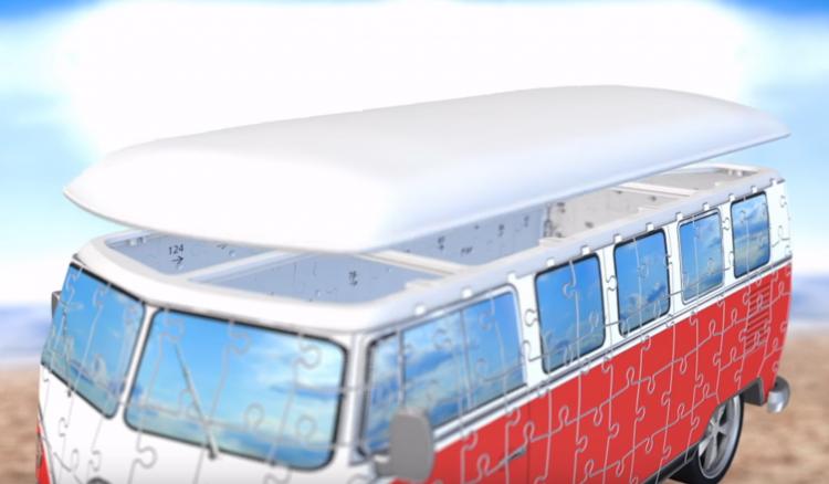 Volkswagen Camper Van 3D Puzzle - VW 3D Hippy Van Jigsaw Puzzle