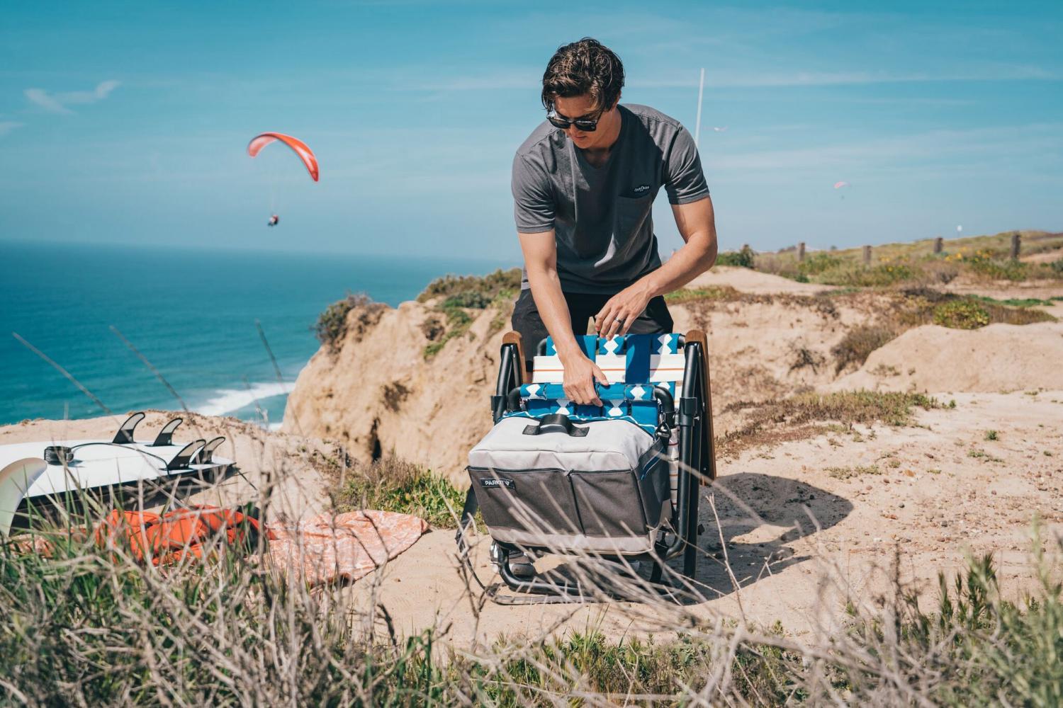 Parkit Voyager Is a 3-in-1 Lawn Chair, Cooler, And Backpack - Adventure folding lawn chair