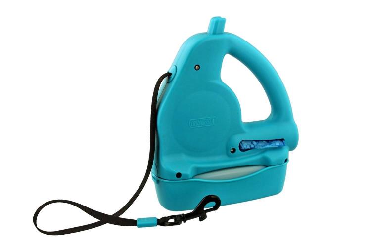 WalkWhiz Multi-Leash: Retractable Dog Leash With Integrated Waste Bag Holder and Water Bowl