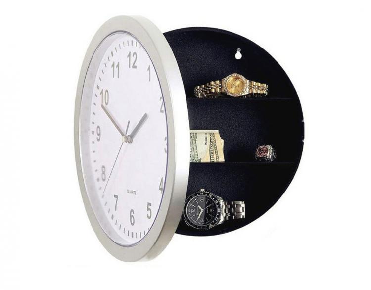 Wall Clock Secret Stash Safe