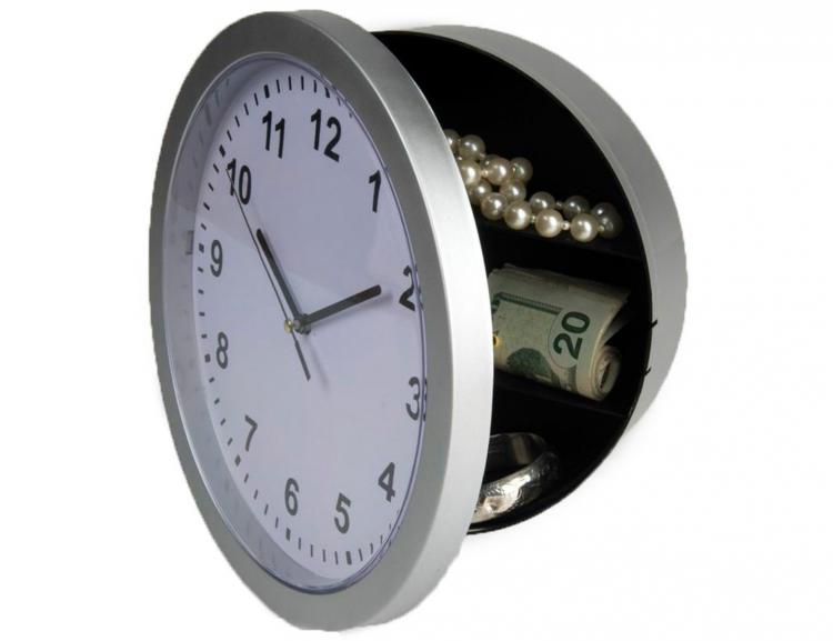 Wall Clock Secret Stash Safe