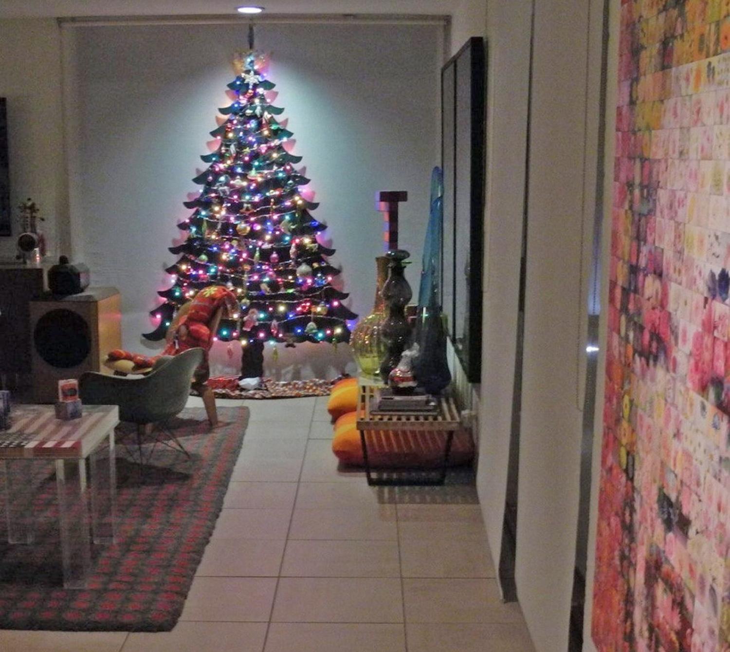 Flat Wall Mounted Christmas Trees Save Space In Smaller Homes