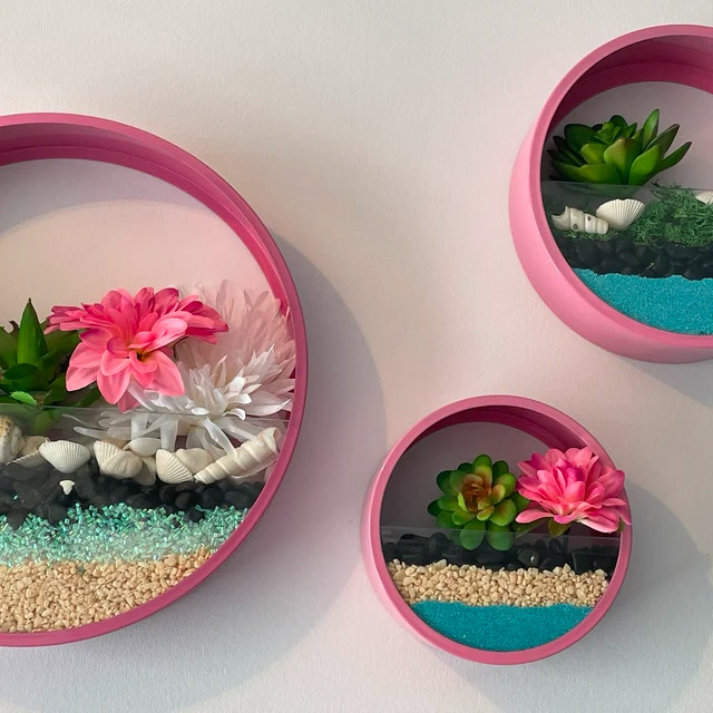 Wall Mounted Circular Terrariums