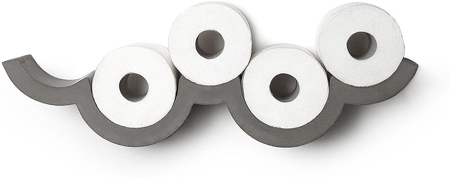 Cloud Shaped Toilet Paper Holder Made From Concrete