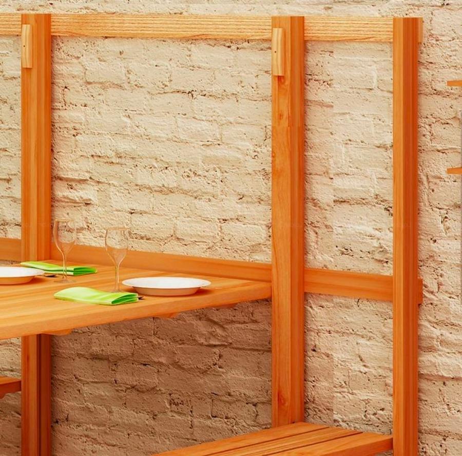 Wall Mounted Fold-up Picnic Table - Viking IV wall set