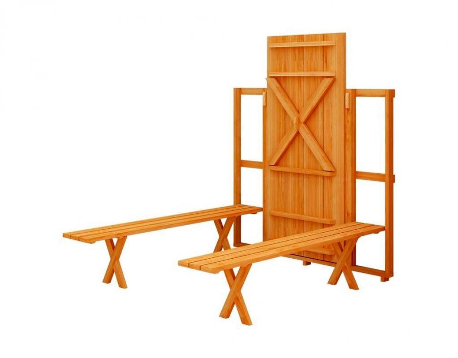 Wall Mounted Fold-up Picnic Table - Viking IV wall set