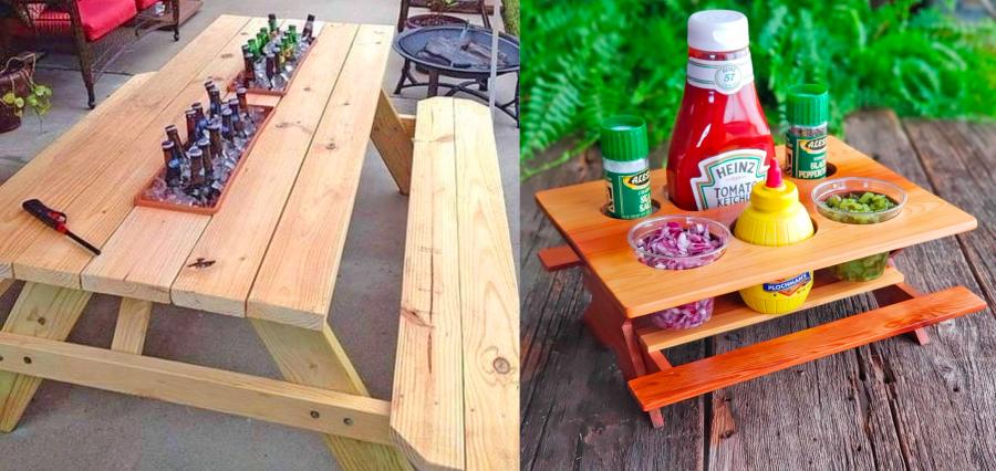 Wall Mounted Fold-up Picnic Table - Viking IV wall set