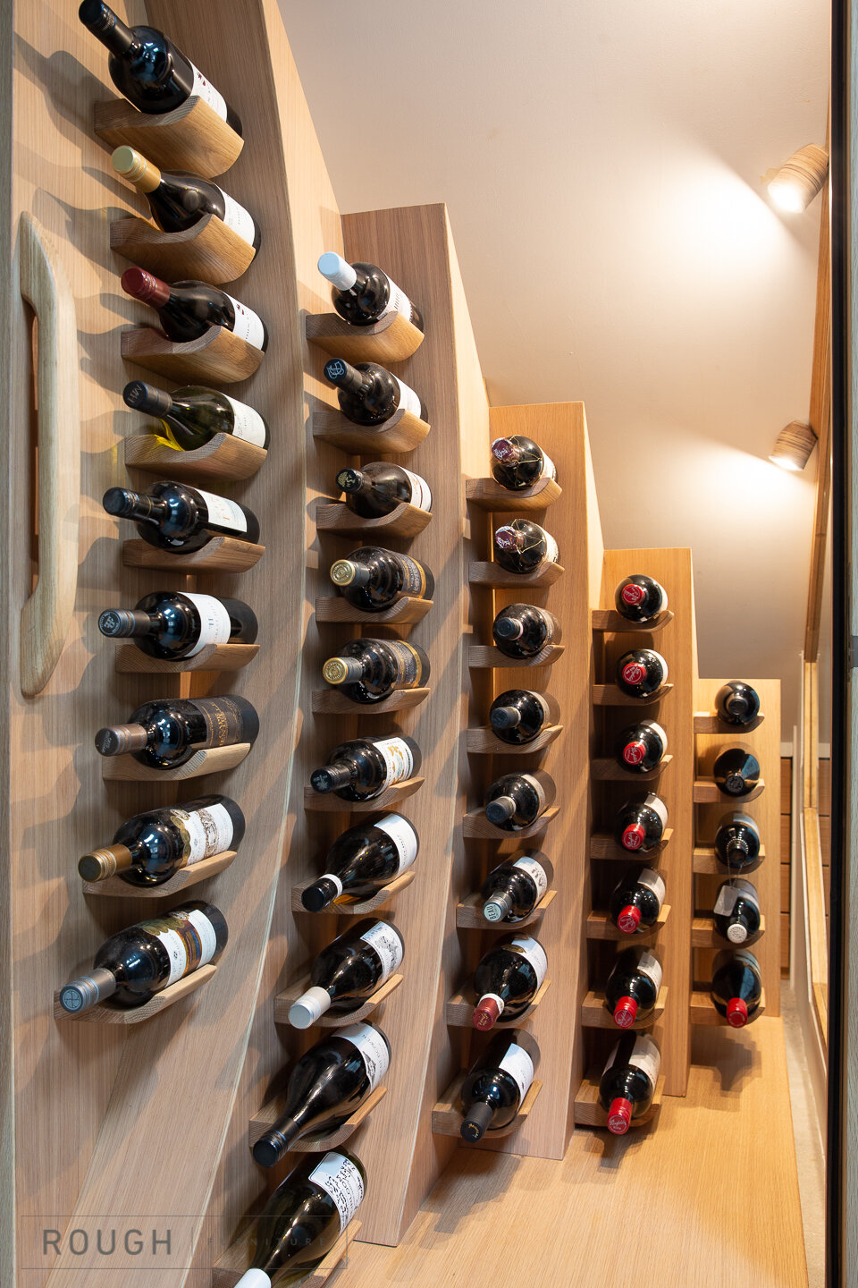 Wave Wine Rack Slide-Out Wine Cellar That's Under The Stairs