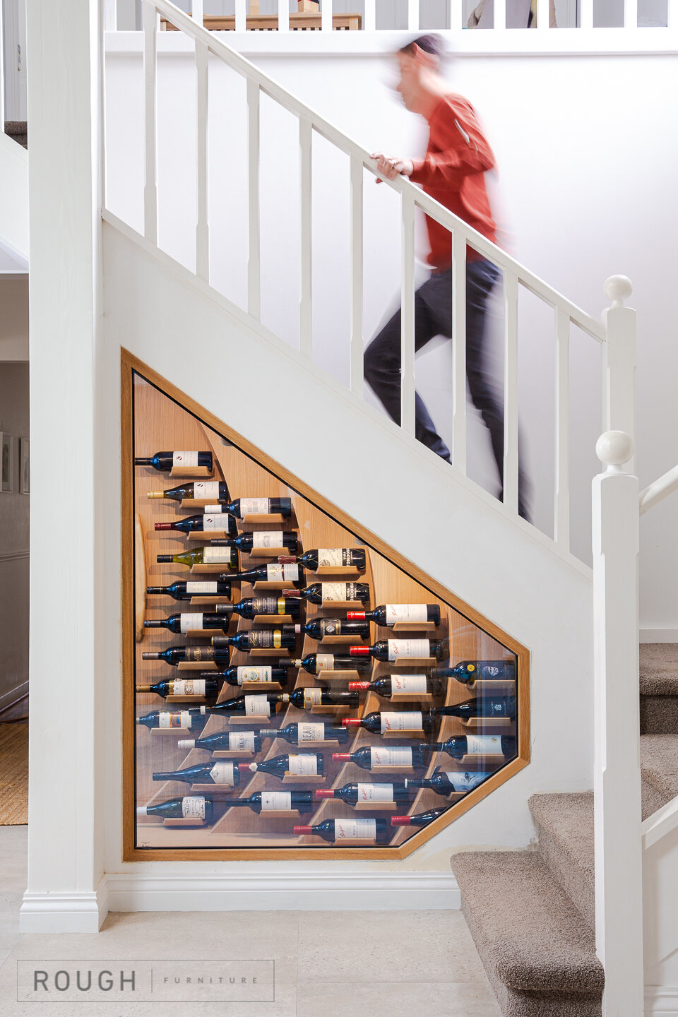 Wave Wine Rack Slide-Out Wine Cellar That's Under The Stairs