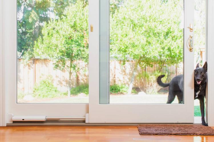 Wayzn Remote Sliding Glass Door Opener - Remotely open door to let dog outside
