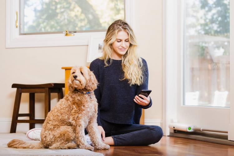 Wayzn Remote Sliding Glass Door Opener - Remotely open door to let dog outside