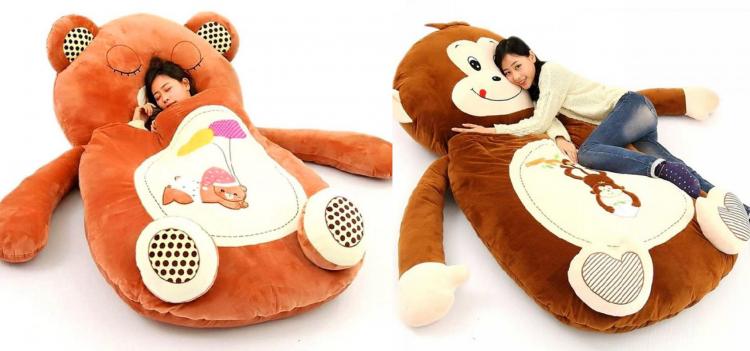 Coolest Japanese Gadgets - Giant Plush Teddy Bear Sleeping Bag Bed