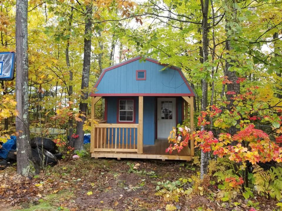 We-shed - dual tiny home he-shed and she-shed with conjoined deck