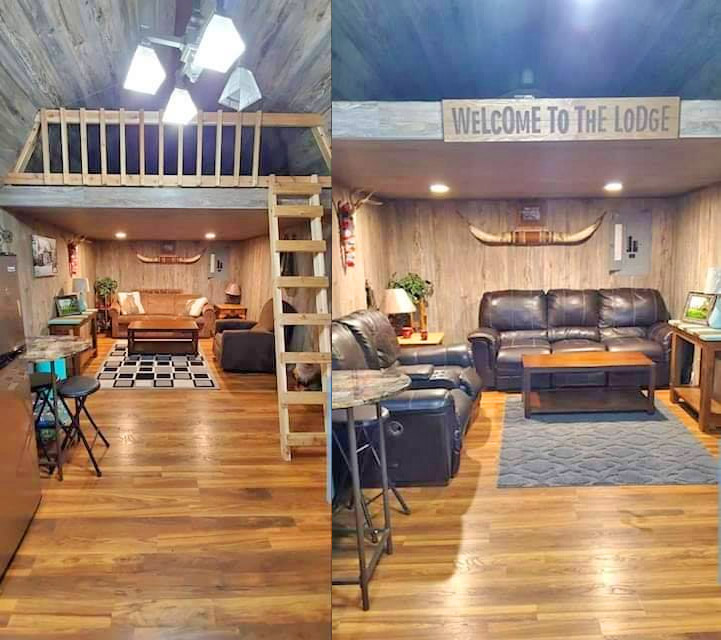 We-shed - dual tiny home he-shed and she-shed with conjoined deck