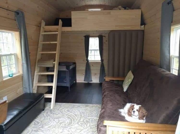We-shed - dual tiny home he-shed and she-shed with conjoined deck