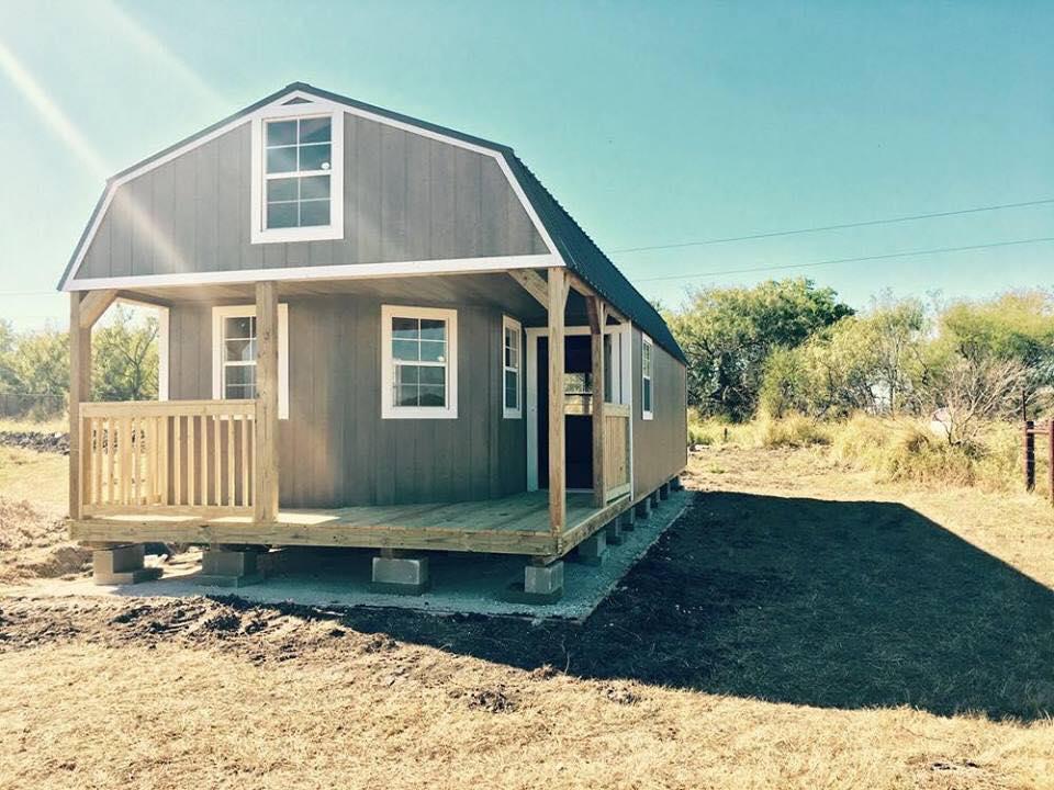 We-shed - dual tiny home he-shed and she-shed with conjoined deck