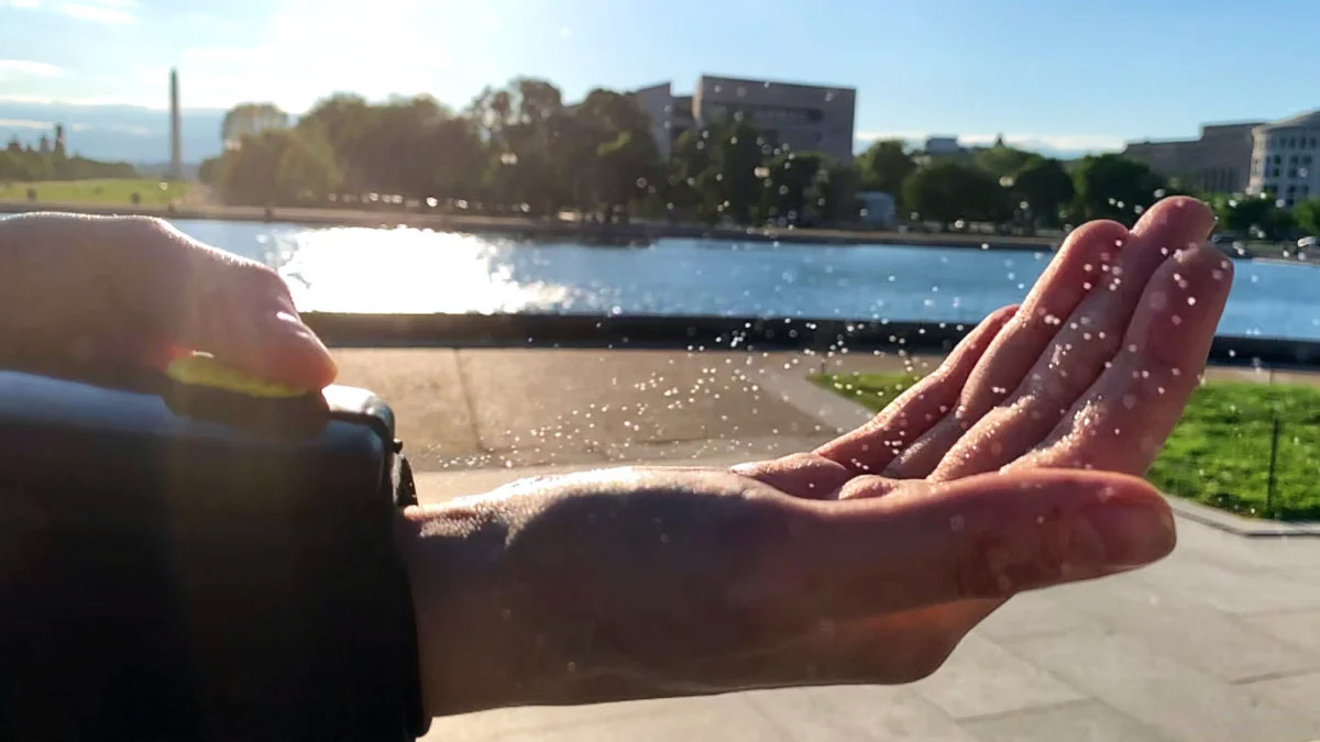 Wearable Hand Sanitizer Dispenser Pumps Disinfectant Into Your Palm - Pumpix wrist band sanitizer spray