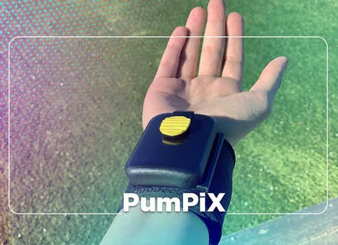Wearable Hand Sanitizer Dispenser Pumps Disinfectant Into Your Palm - Pumpix wrist band sanitizer spray
