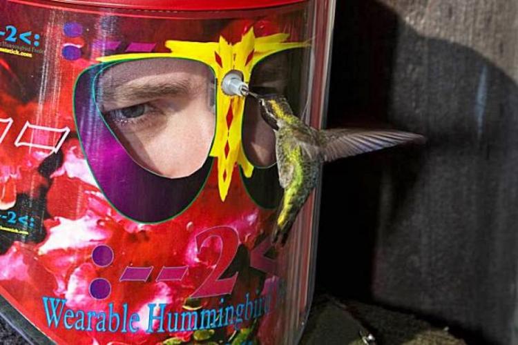 Wearable Hummingbird Feeder Mask
