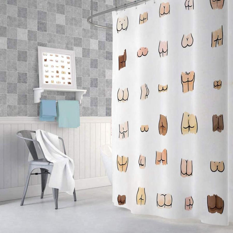 Funny butt drawings shower curtain