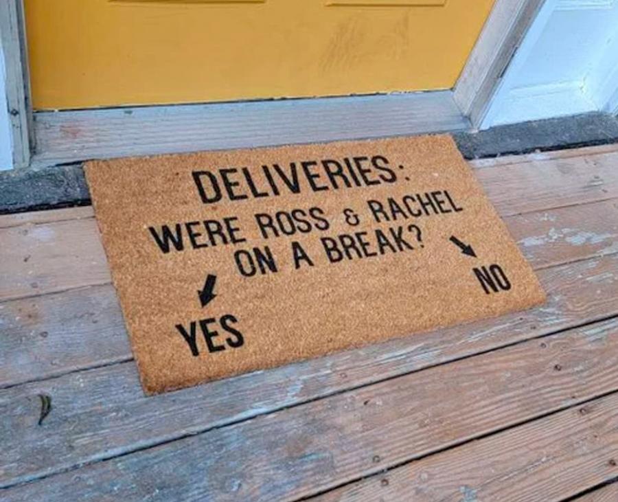 Were Ross and Rachel On A Break Doormat