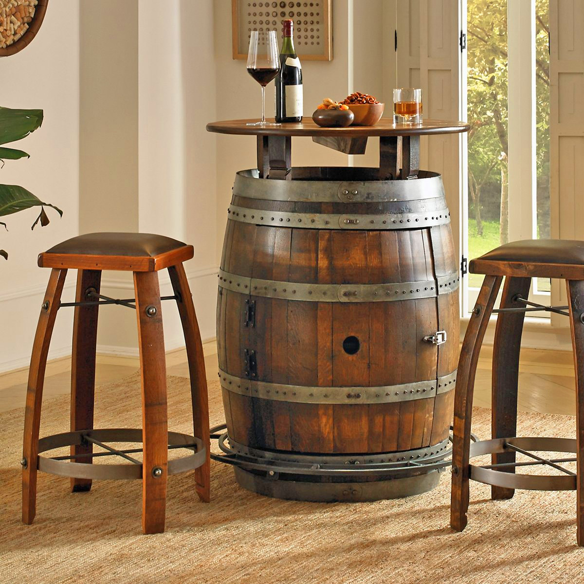 Ultimate Wine Barrel Table Has a Hidden Storage Inside
