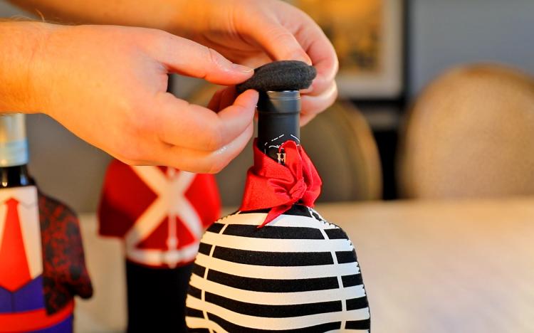 Wine Bottle Costume - Unique wine bottle covers - French Sailor wine bottle cover
