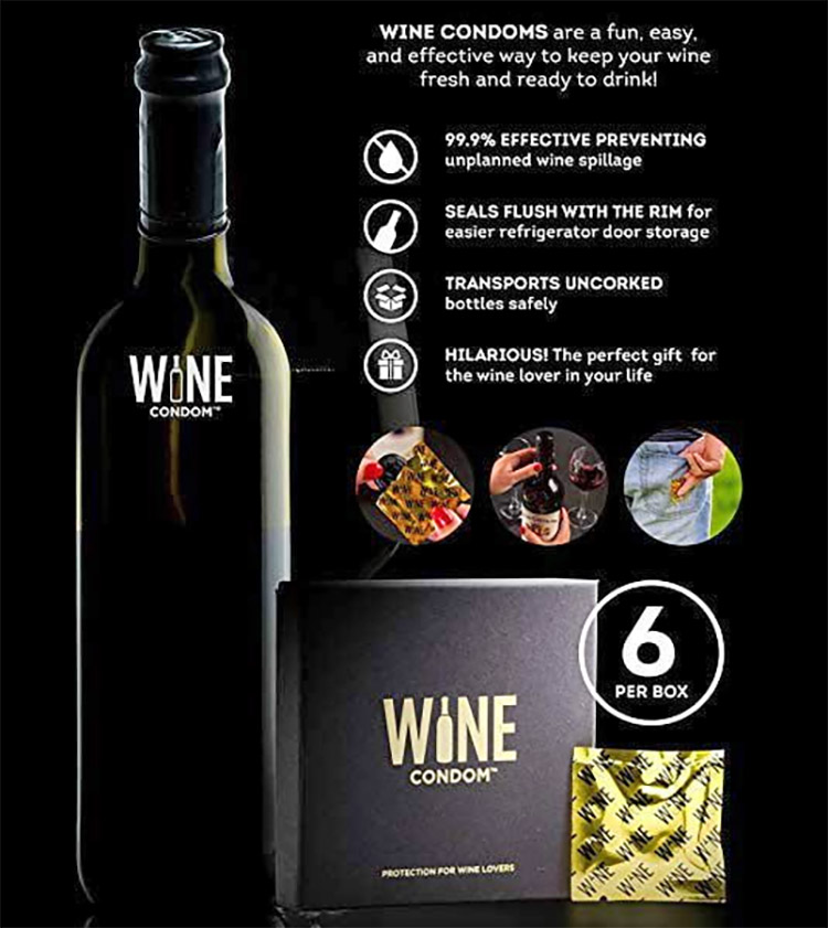 Wine Condoms - Rubber latex condom for wine bottles