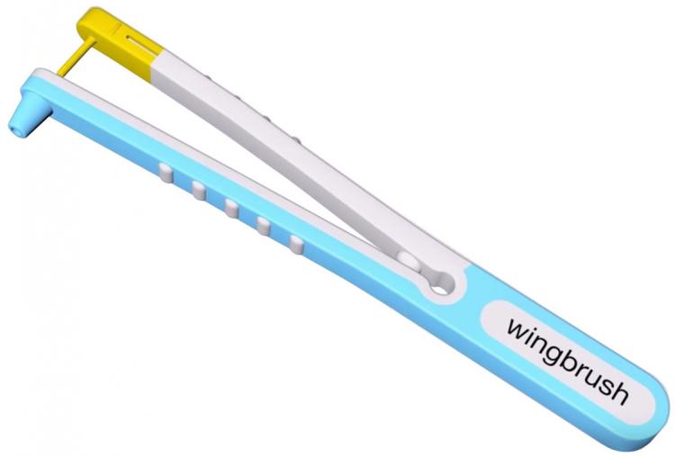 WingBrush Genius New Flossing Tool - Push button teeth flossing device