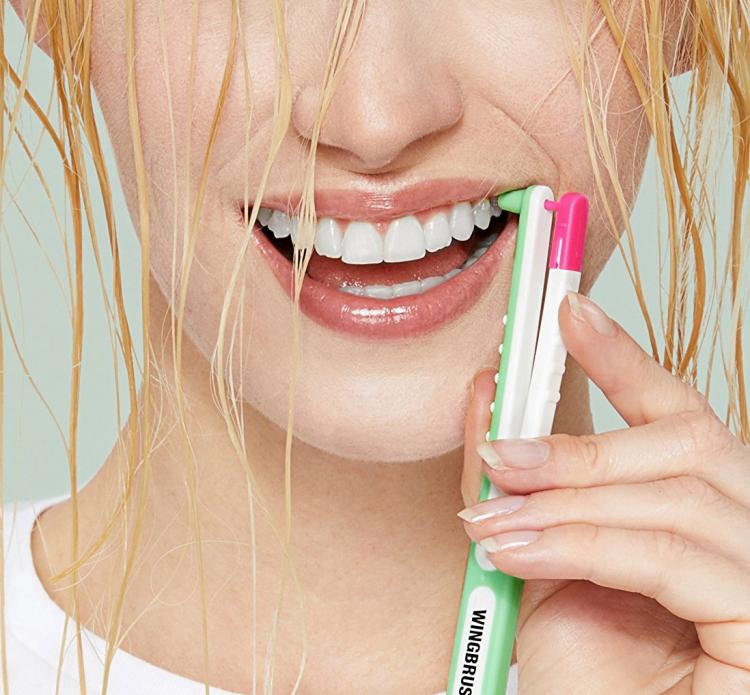 WingBrush Genius New Flossing Tool - Push button teeth flossing device