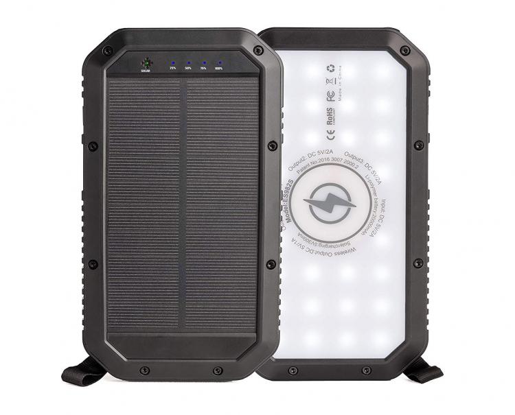 Wireless Charging Solar Powered Phone Charger Battery With Flashlight - Best solar phone charger