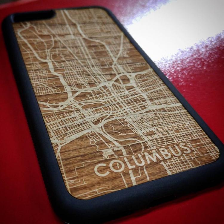 Wooden Map Engraved iPhone Phone Cases