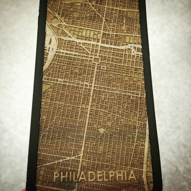 Wooden Map Engraved iPhone Phone Cases