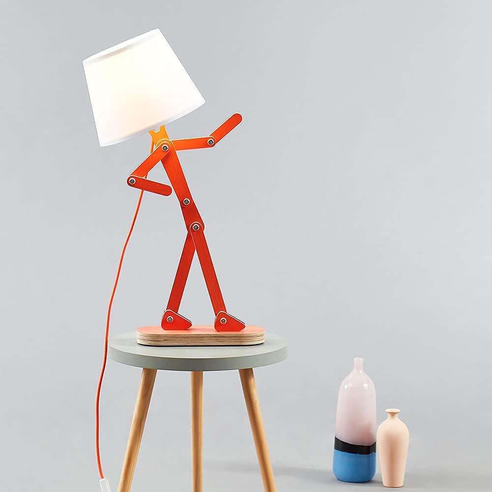Posable wooden dinosaur t-rex desk lamp