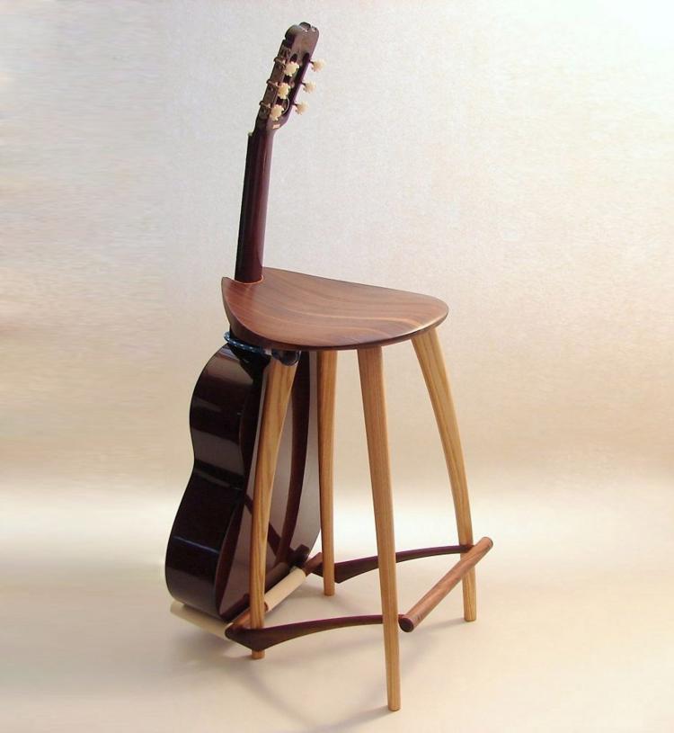 Wooden Guitar Stand Stool