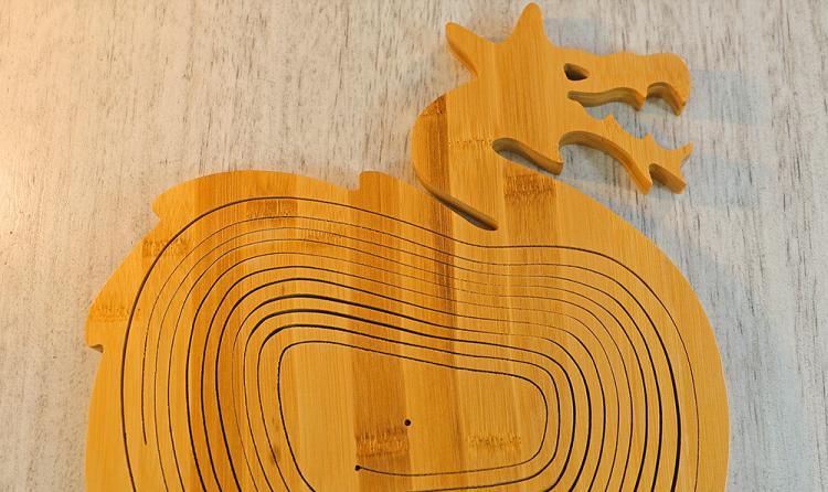 Wooden Dragon Basket - Nesting Bamboo Dragon Bowl