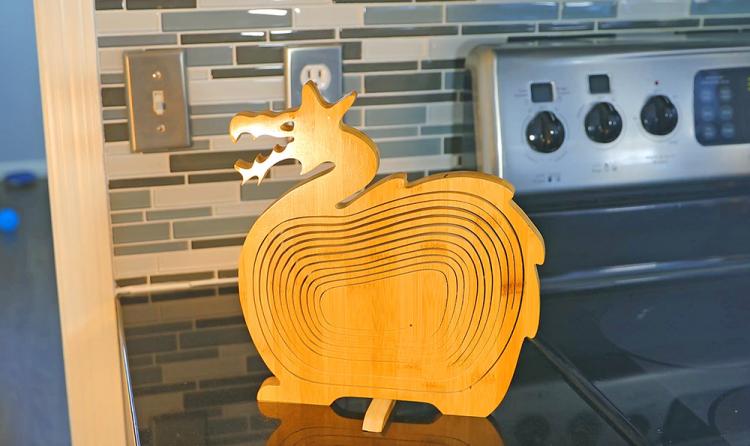 Wooden Dragon Basket - Nesting Bamboo Dragon Bowl
