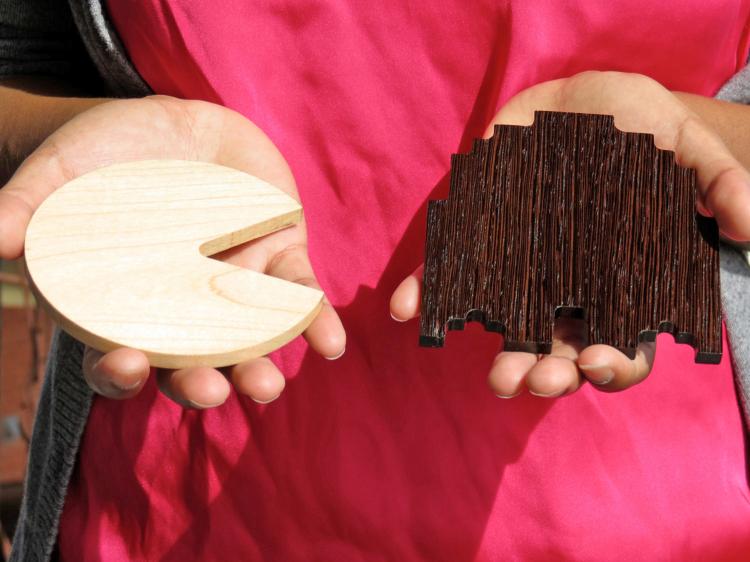 Wooden Pac-Man Coasters