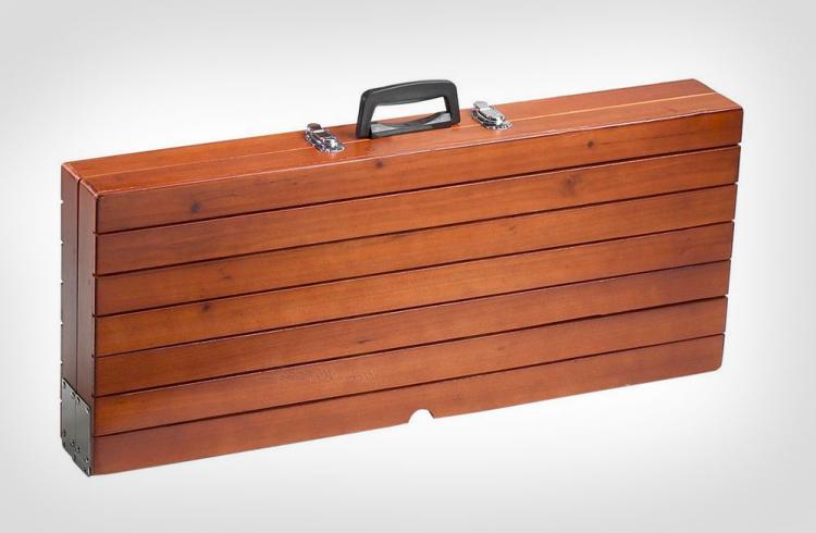 Wooden Picnic Table Folds Into Briefcase