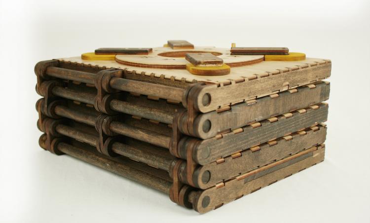 Codex Silenda Wooden Puzzle Book - Puzzle Book Makes You Solve Puzzle Before Turning Page