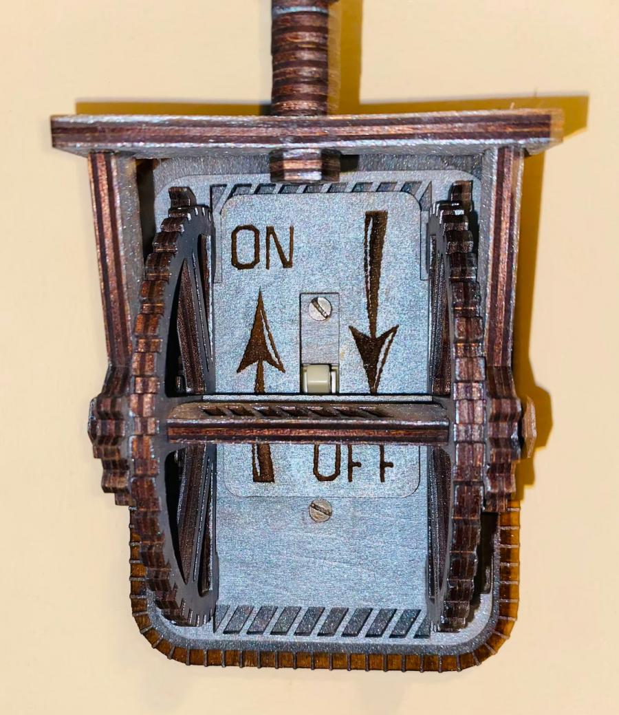 Giant Wooden Steampunk Light Switch
