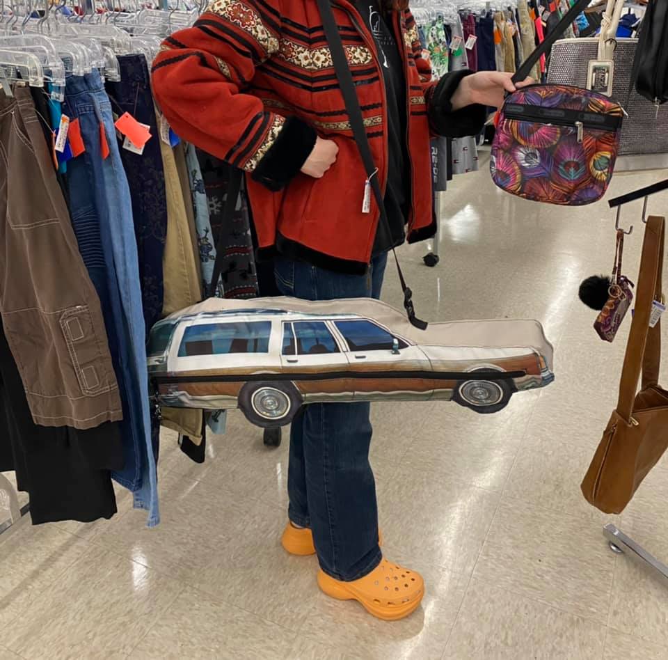 Woody Station Wagon Shaped drink cooler sling bag