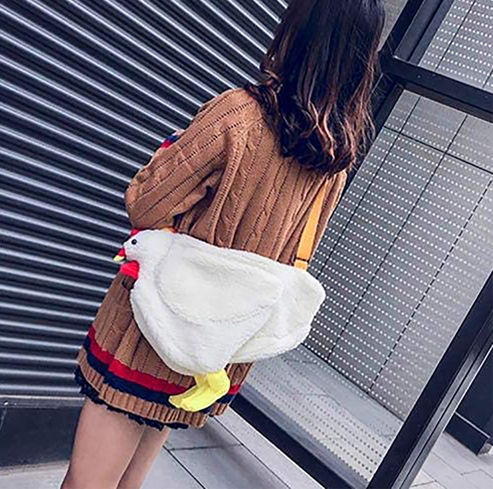 Wool Chicken Bag - Fleece Chicken Shaped Purse