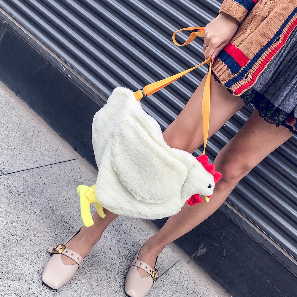 Wool Chicken Bag - Fleece Chicken Shaped Purse