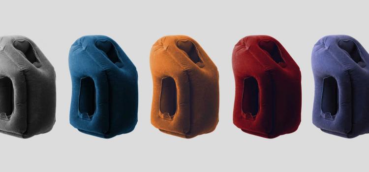 Unique Travel Pillow - Inflatable travel pillow - Pillow lean against pullout table to sleep on plane