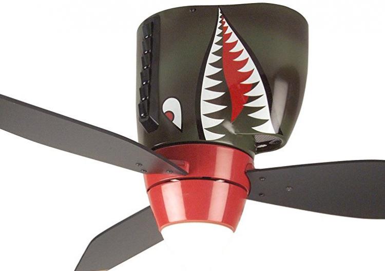 World War II Tiger Shark Plane Ceiling Fan - Best Man Cave Ceiling Fan